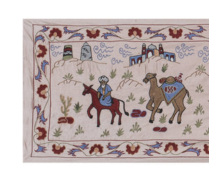 Hand-Embroidered Suzani Table Runner 1'9'' x 6'3''