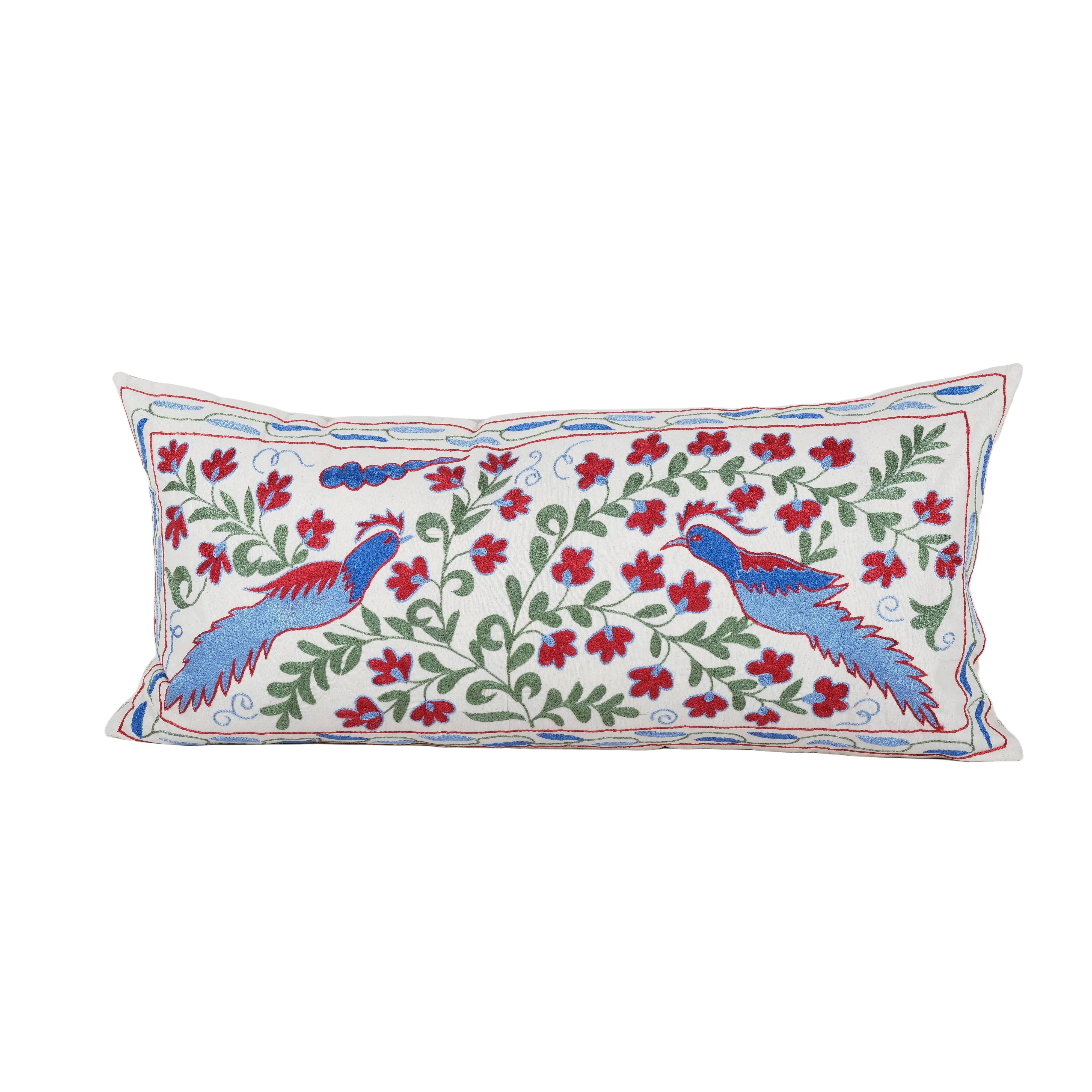 Bird Suzani Bedding Pillow Cover | 18'' x 38''