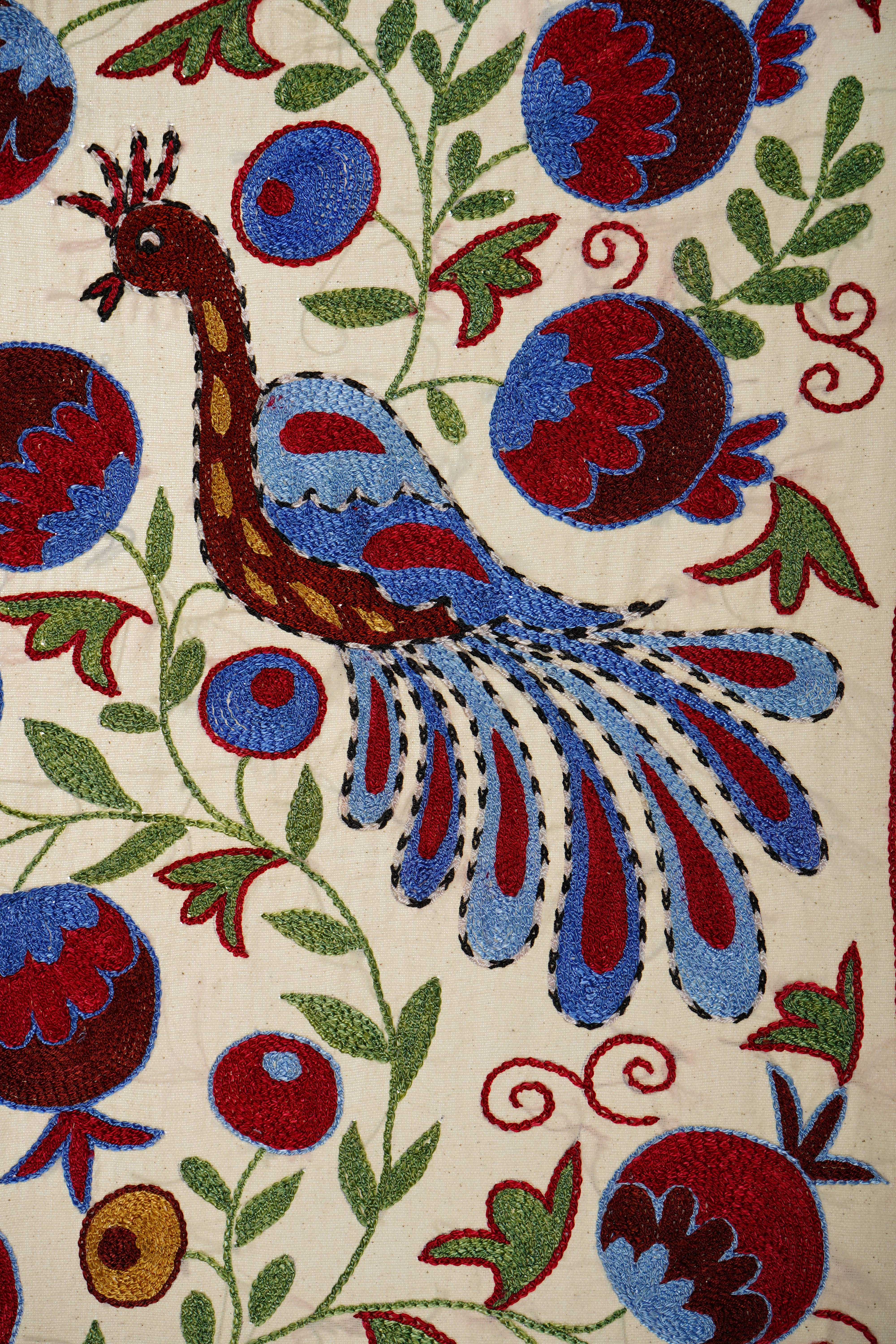 Peacock Suzani Wall Hanging & Tablecloth | 20'' x 36''