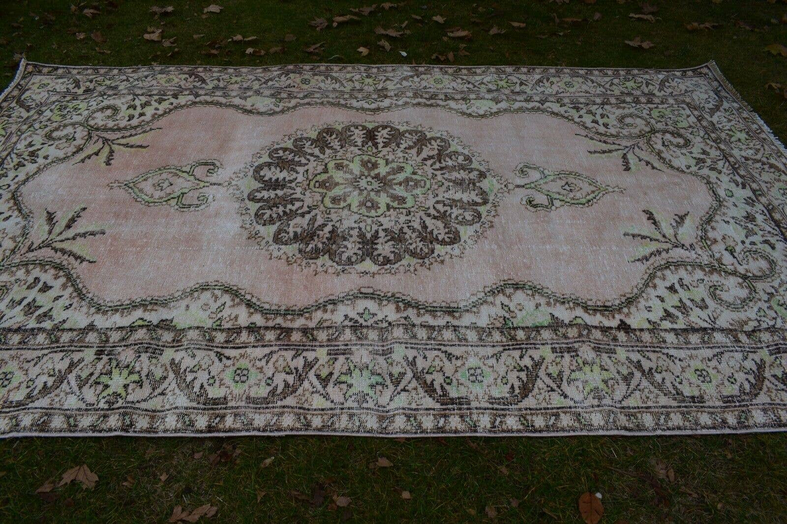 Vintage Turkish Anatolian Oushak Rug 6'3'' x 10'2''