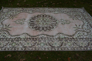 Vintage Turkish Anatolian Oushak Rug 6'3'' x 10'2''