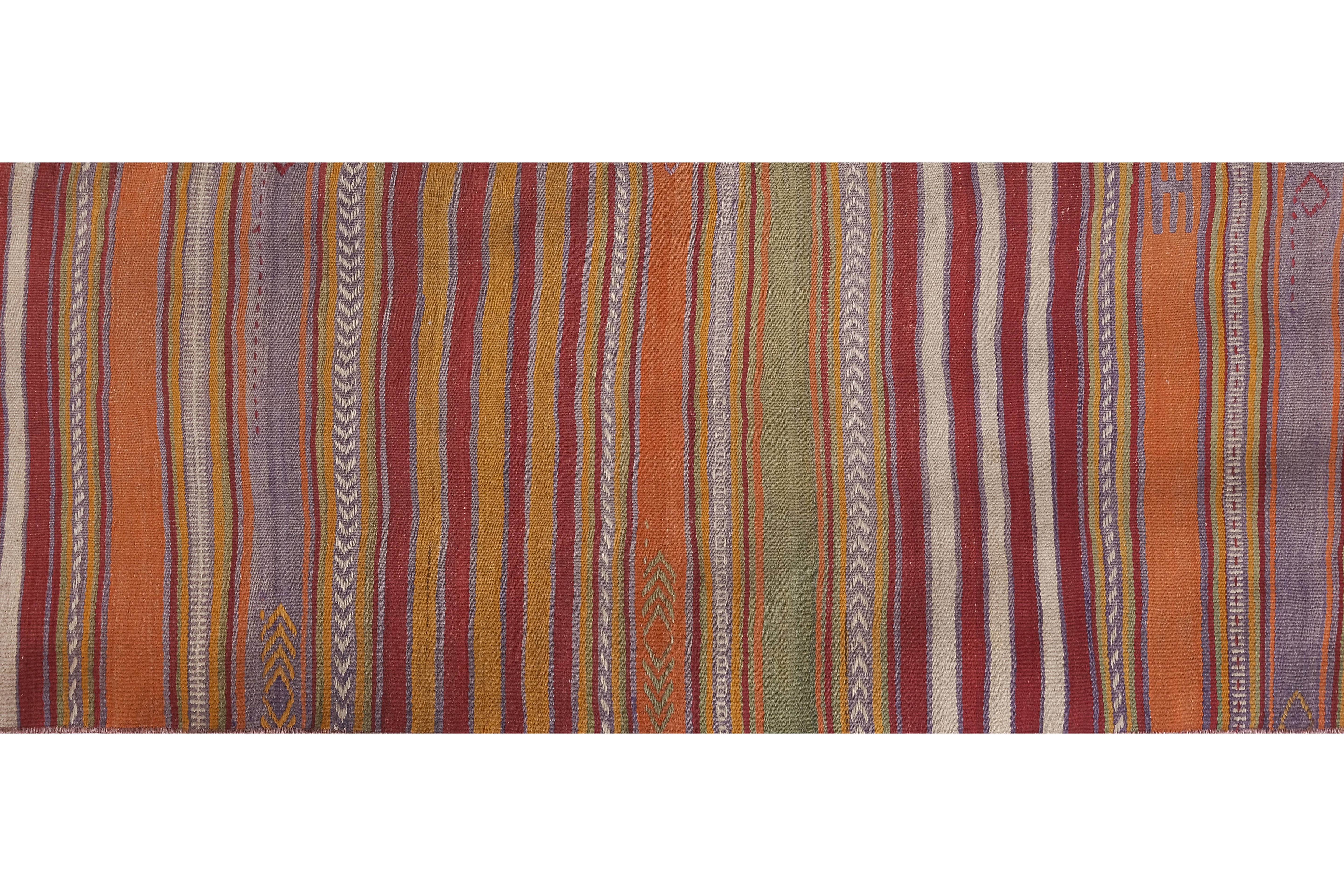 Vintage Turkish Kilim Runner 2'2'' x 17'2''
