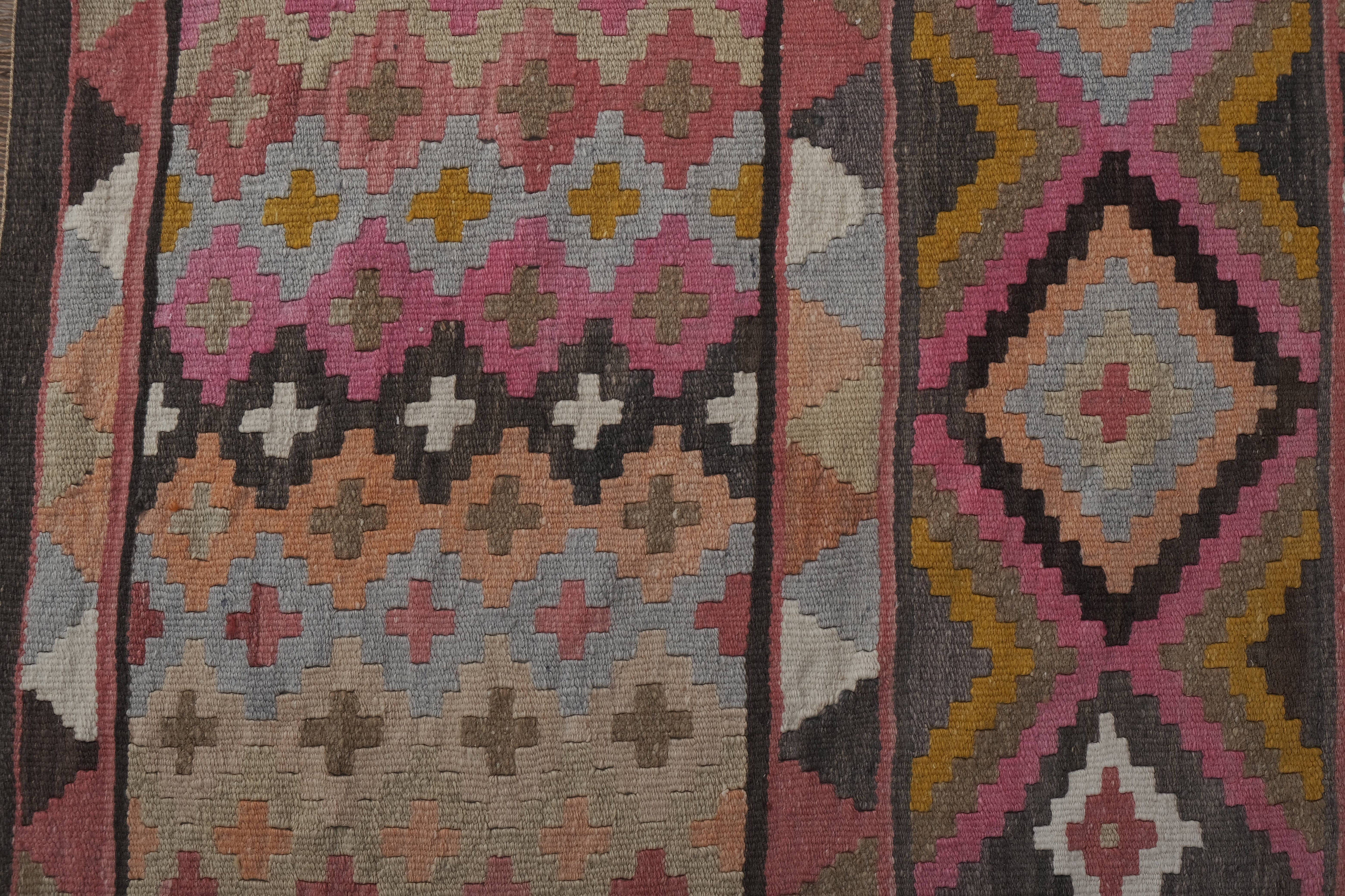 Vintage Turkish Kilim Runner 2'5'' x 20'4''