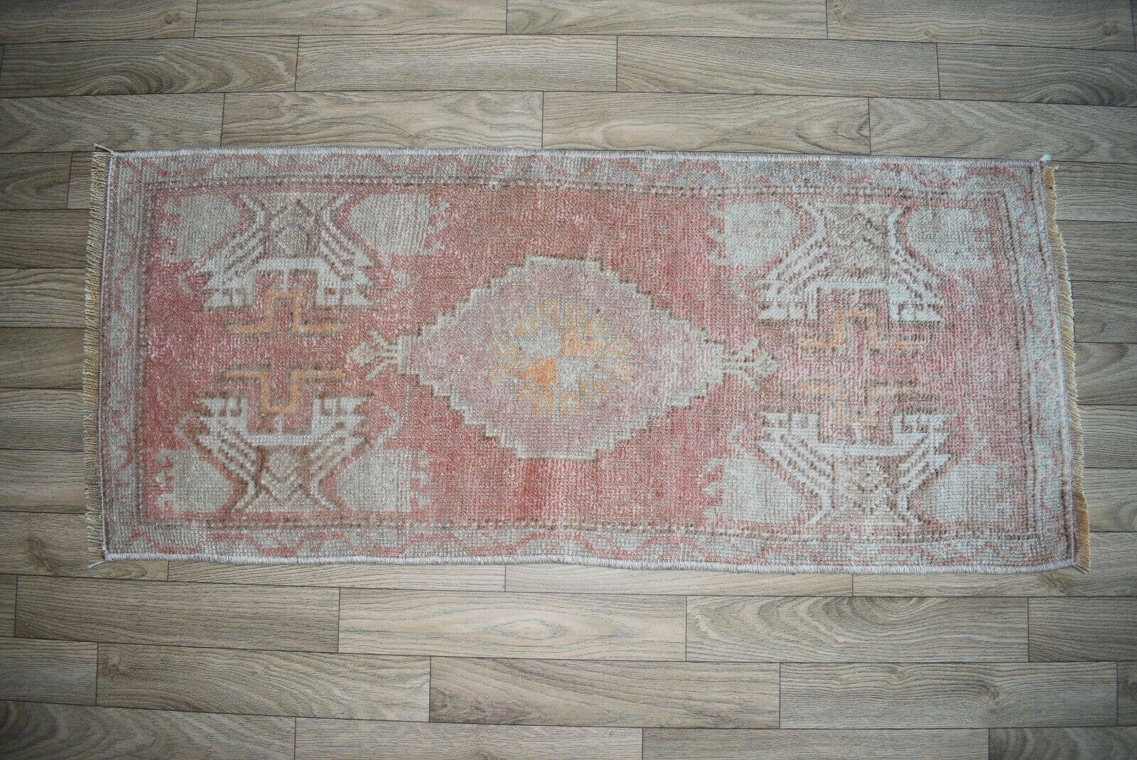Vintage Oushak Rug 16'' x 38''