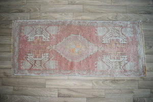Vintage Oushak Rug 16'' x 38''