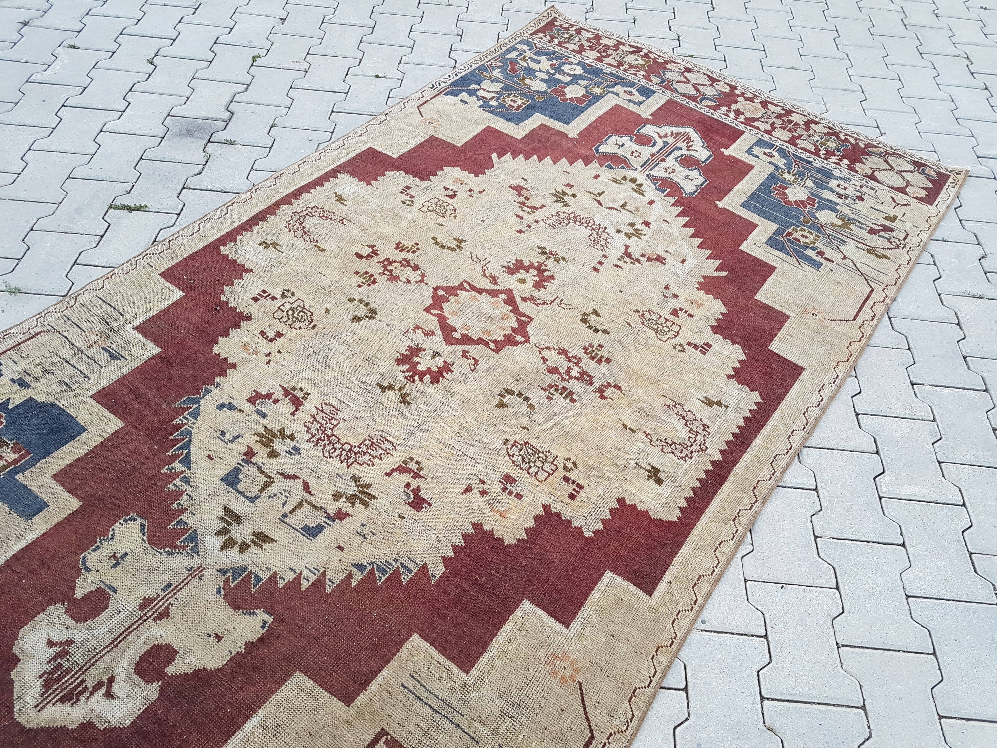 Vintage Turkish Anatolian Rug 4'7'' x 8'11''