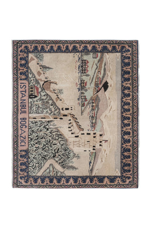 Vintage Turkish Rug 4'3'' x 5'1''