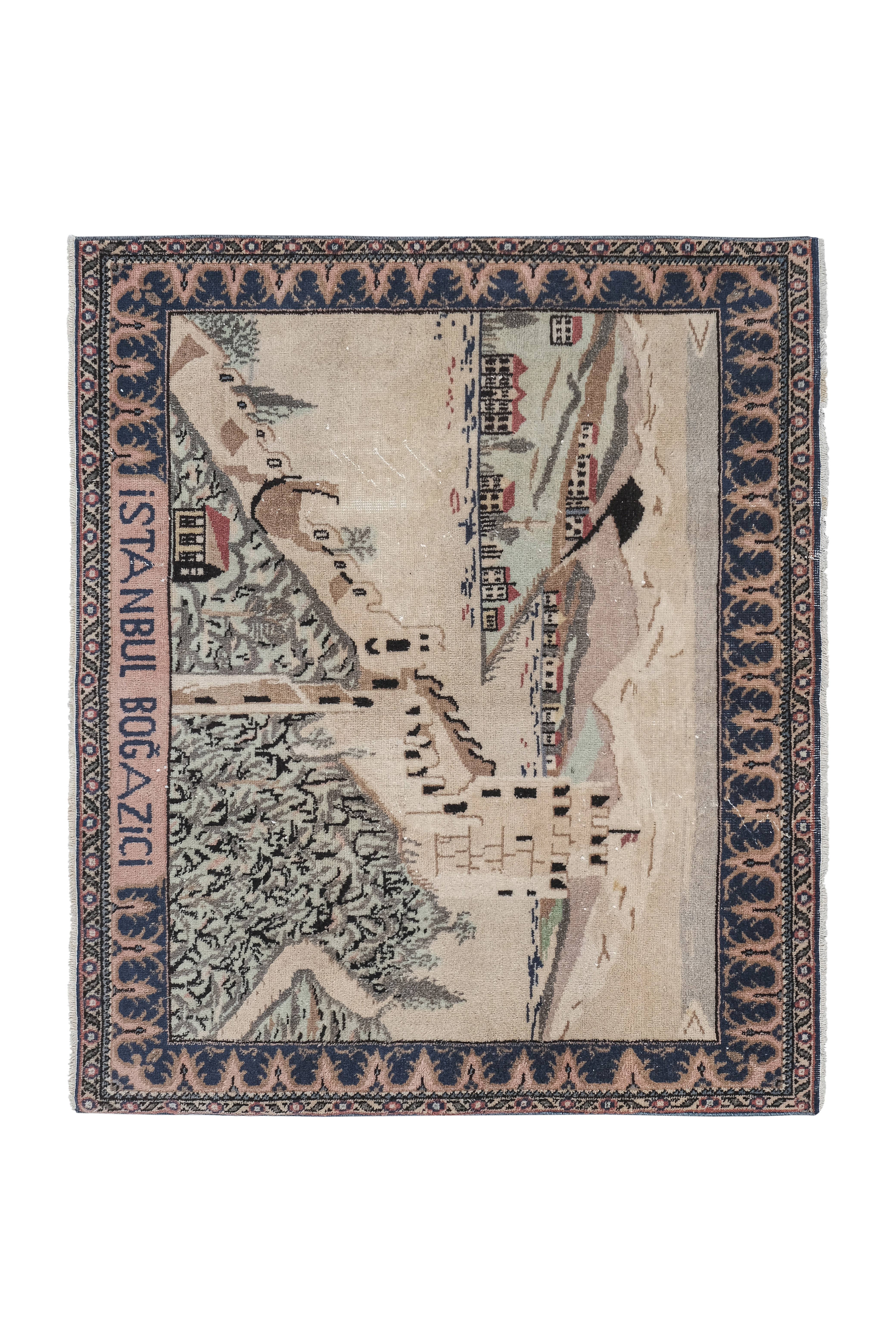 Vintage Turkish Rug 4'3'' x 5'1''