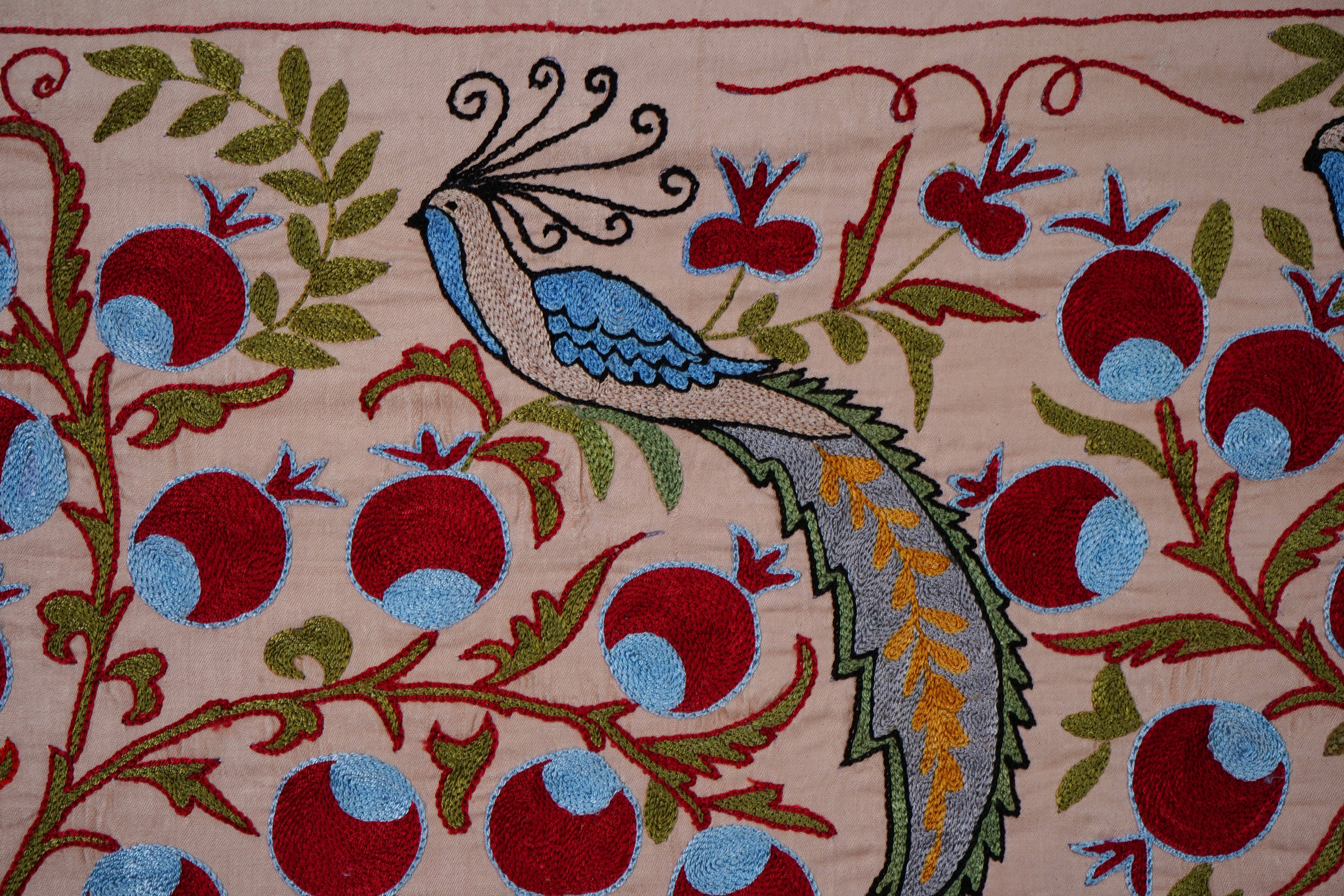 Silk Suzani Wall Hanging & Bedspread 3'4'' x 6'1''