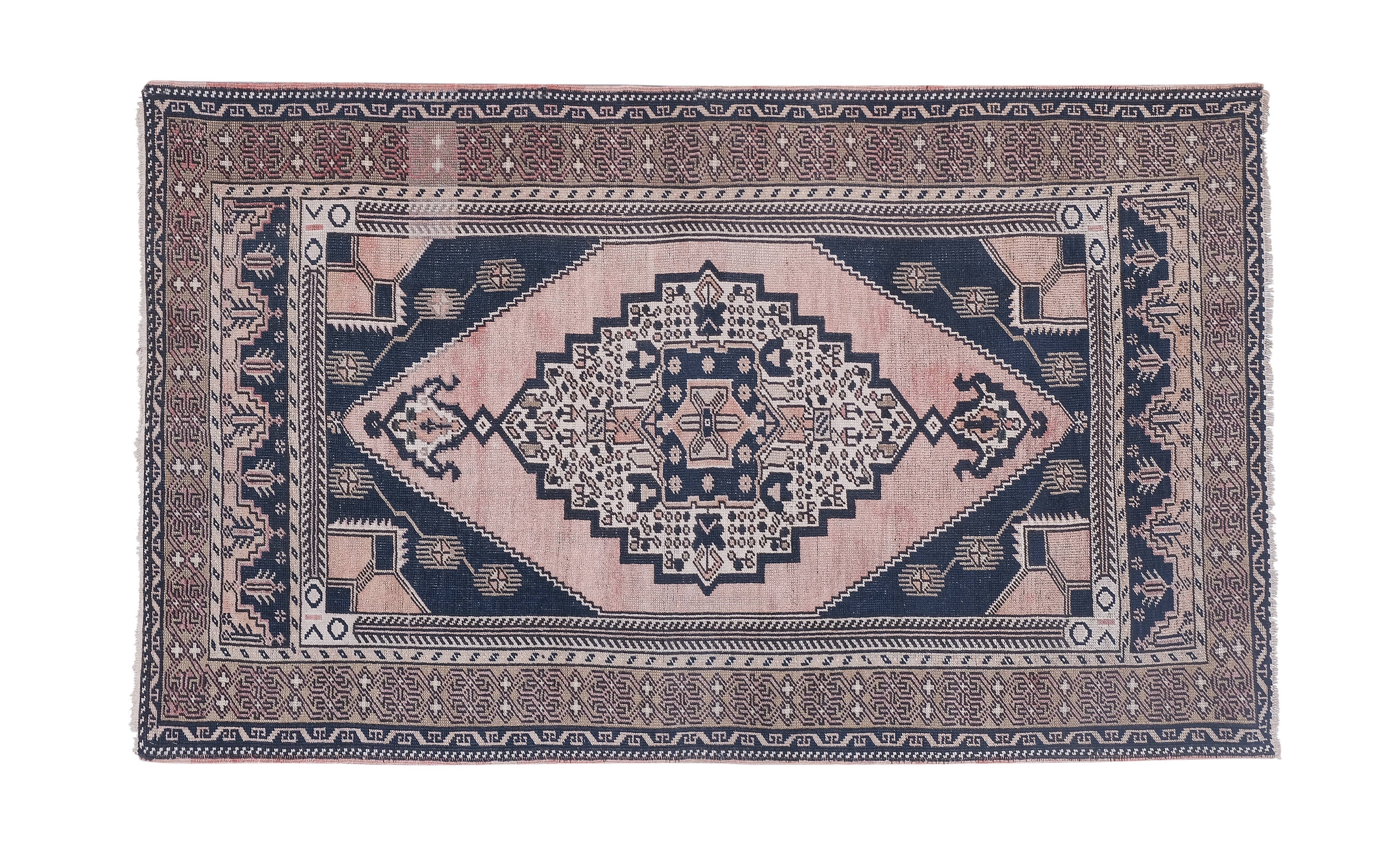 Vintage Turkish Konya Rug 4' x 6'9''
