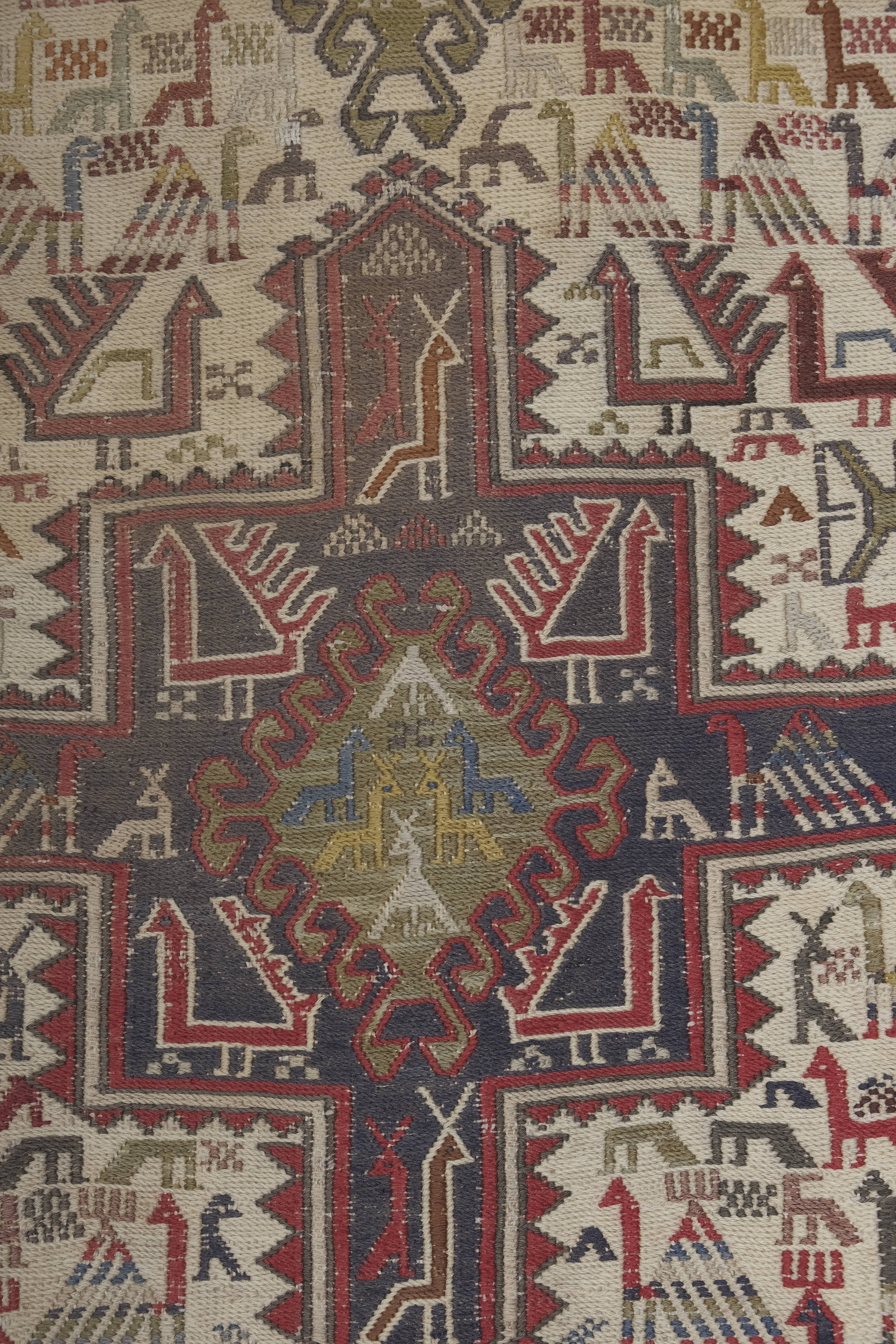 Vintage Turkish Soumac Kilim Rug 2'4'' x 6'4''