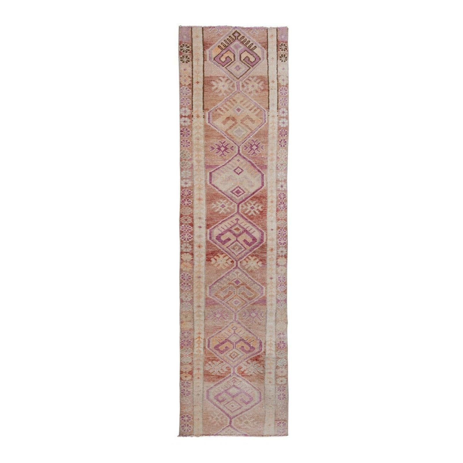 Vintage Turkish Kars Oushak Runner 2'8'' x 9'9''