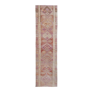 Vintage Turkish Kars Oushak Runner 2'8'' x 9'9''