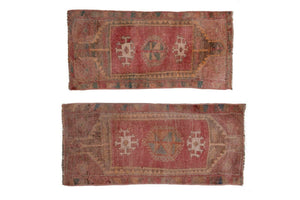 Vintage Oushak Yastik Rugs Set of 2 | 19'' x 42''