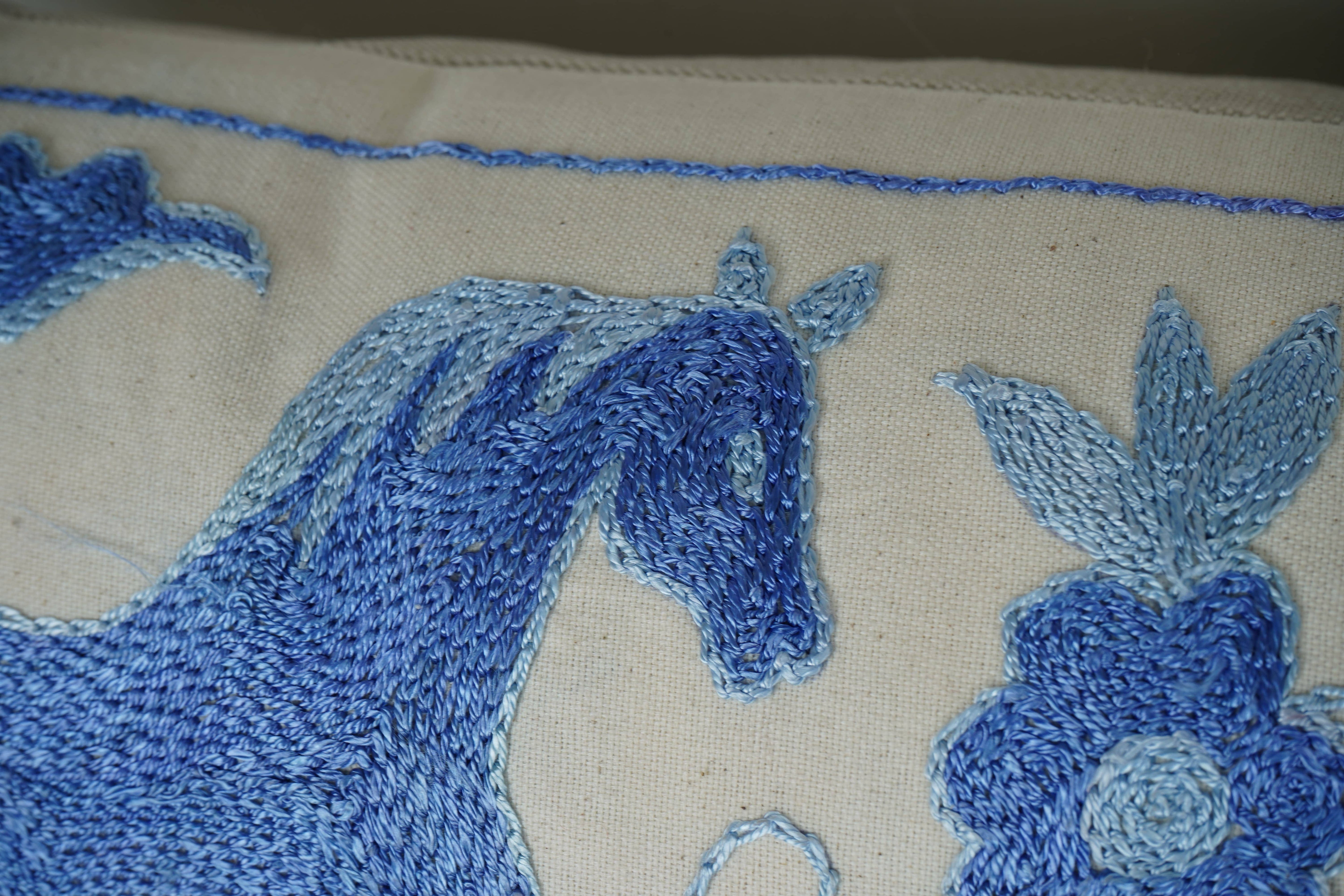 Horse Suzani Bedding Pillow Cover | 18'' x 34''