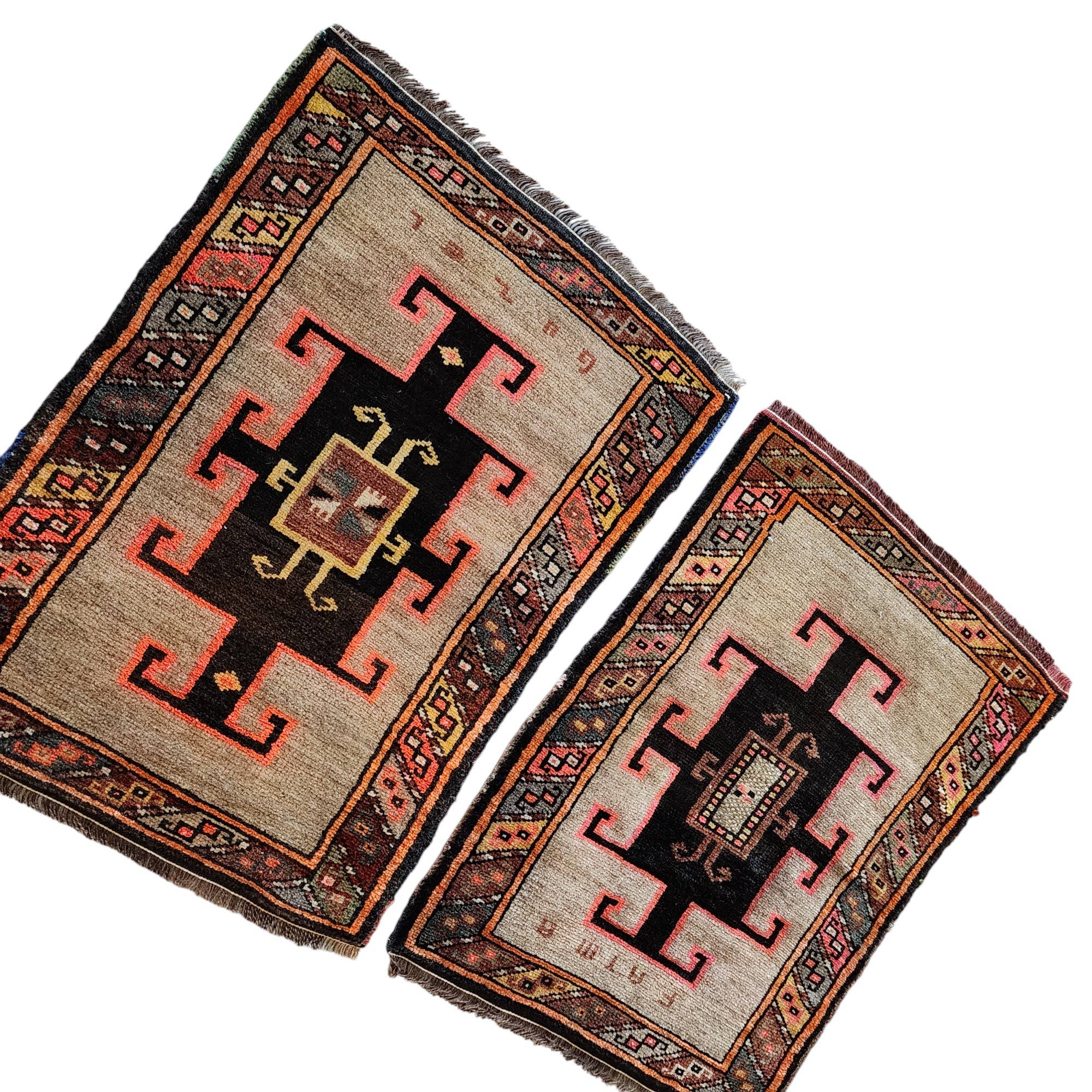 Vintage Oushak Yastik Rugs Set of 2 | 22'' x 31''