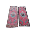 Vintage Turkish Yastik Rugs Set of 2 | 17'' x 44''