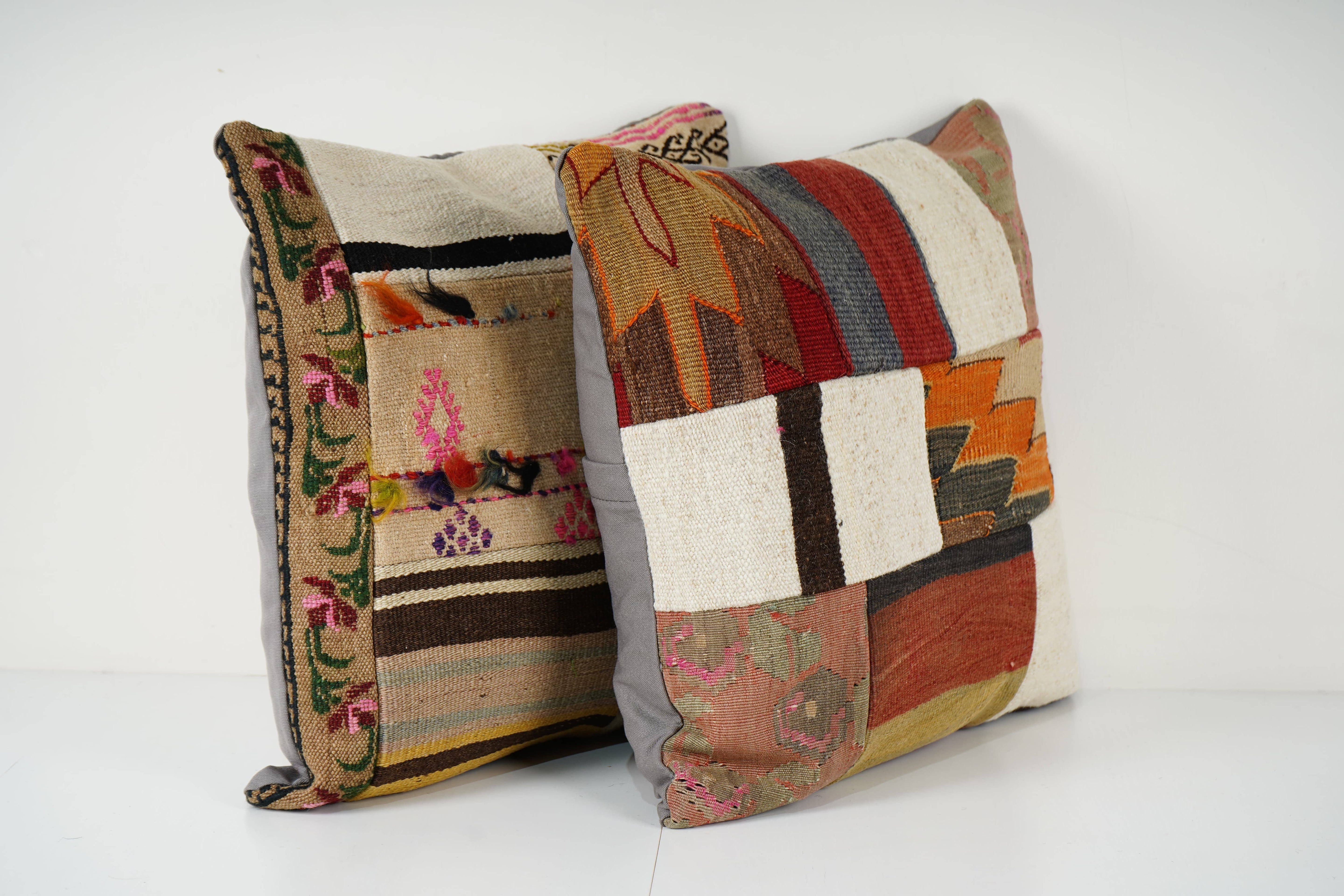 Kilim Patchwork Pillow Cover | 20'' x 20''