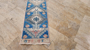 Vintage Turkish Anatolian Oushak Runner 1'9'' x 6'9''