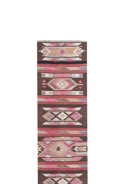 Vintage Turkish Kilim Runner 2'6'' x 20'6''