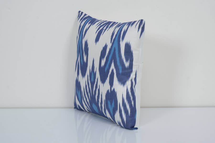 Silk Ikat Velvet Pillow Cover | 14'' x 14''