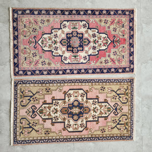 Vintage Oushak Yastik Rugs Set of 2 | 22'' x 40''