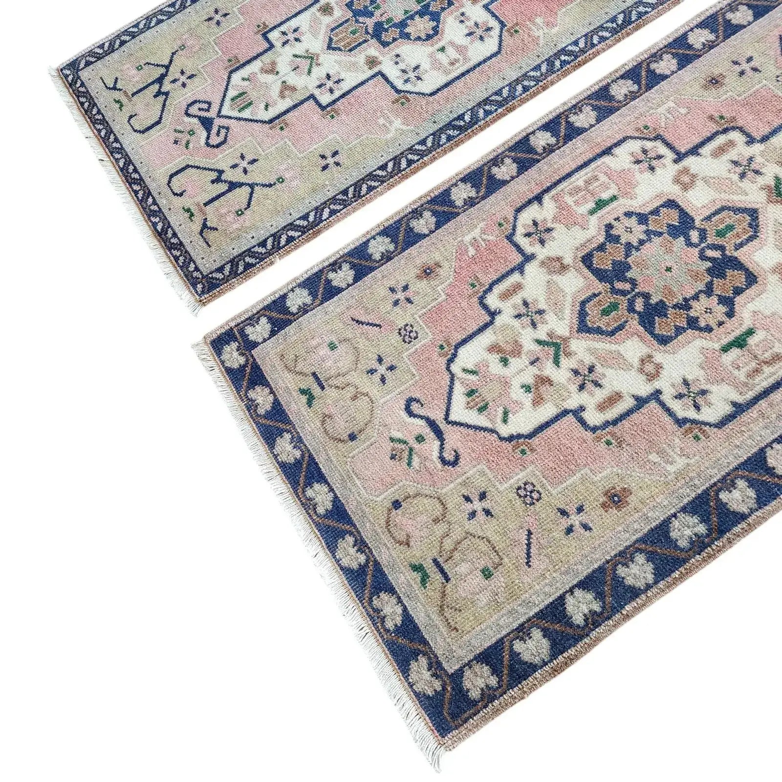 Vintage Turkish Yastik Rug Set of 2 | 1'10'' x 3'3'' & 1'10'' x 3'5''