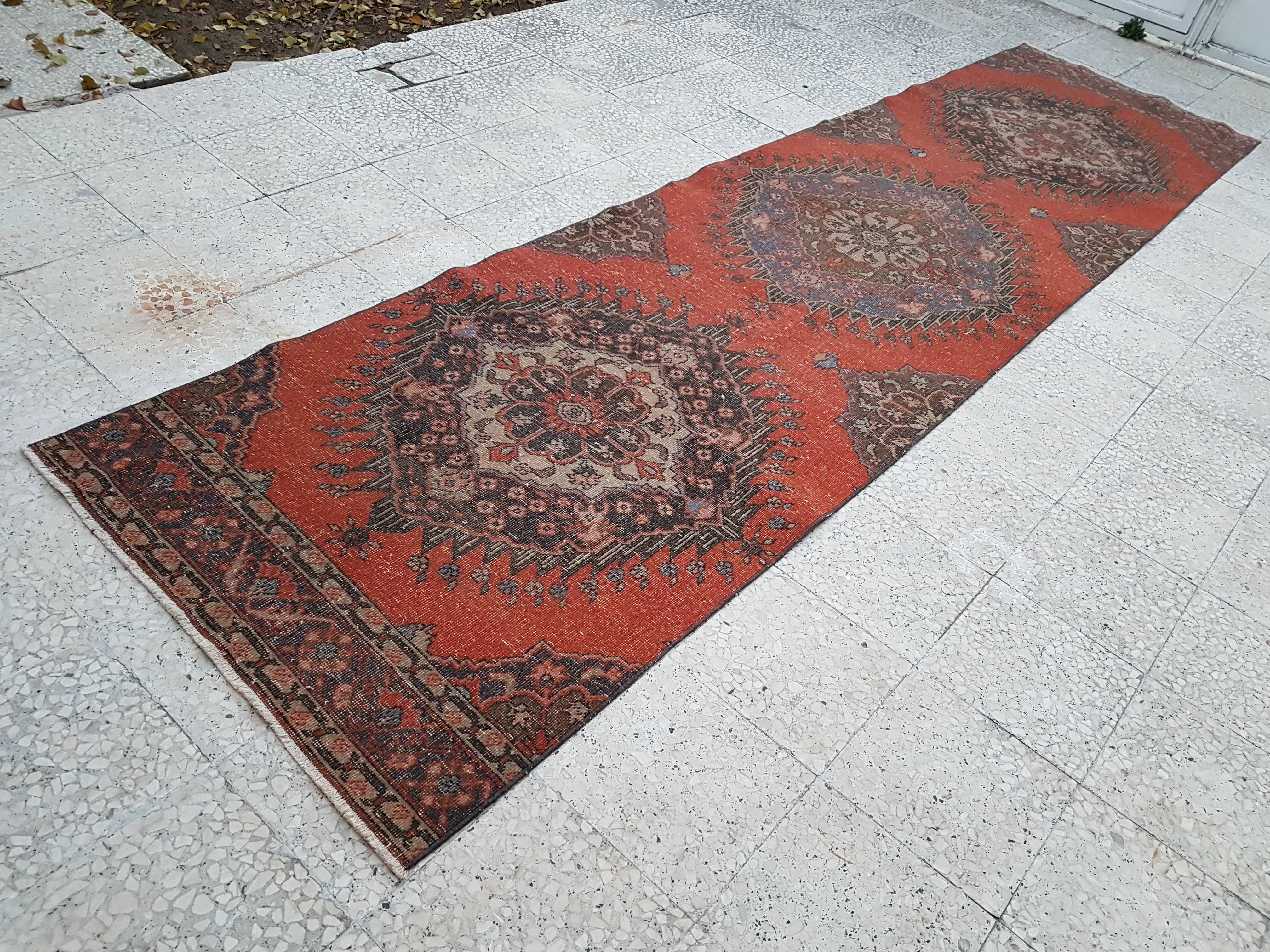 Vintage Oushak Runner 3'4'' x 13'3''