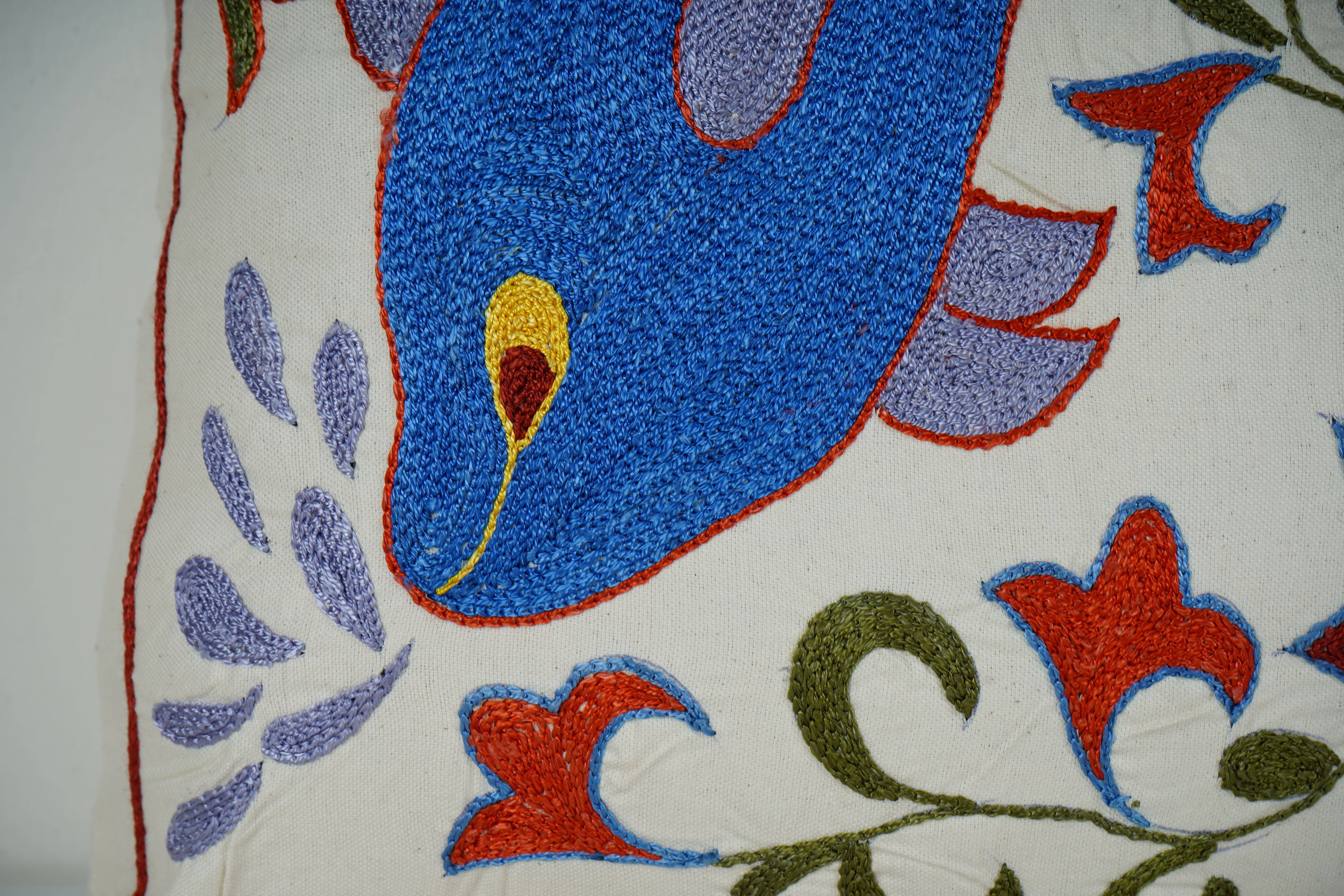 Fish Suzani Pillow Cover Set of 2 | 17'' x 17''