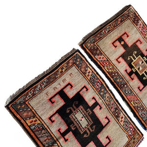 Vintage Oushak Yastik Rugs Set of 2 | 22'' x 31''
