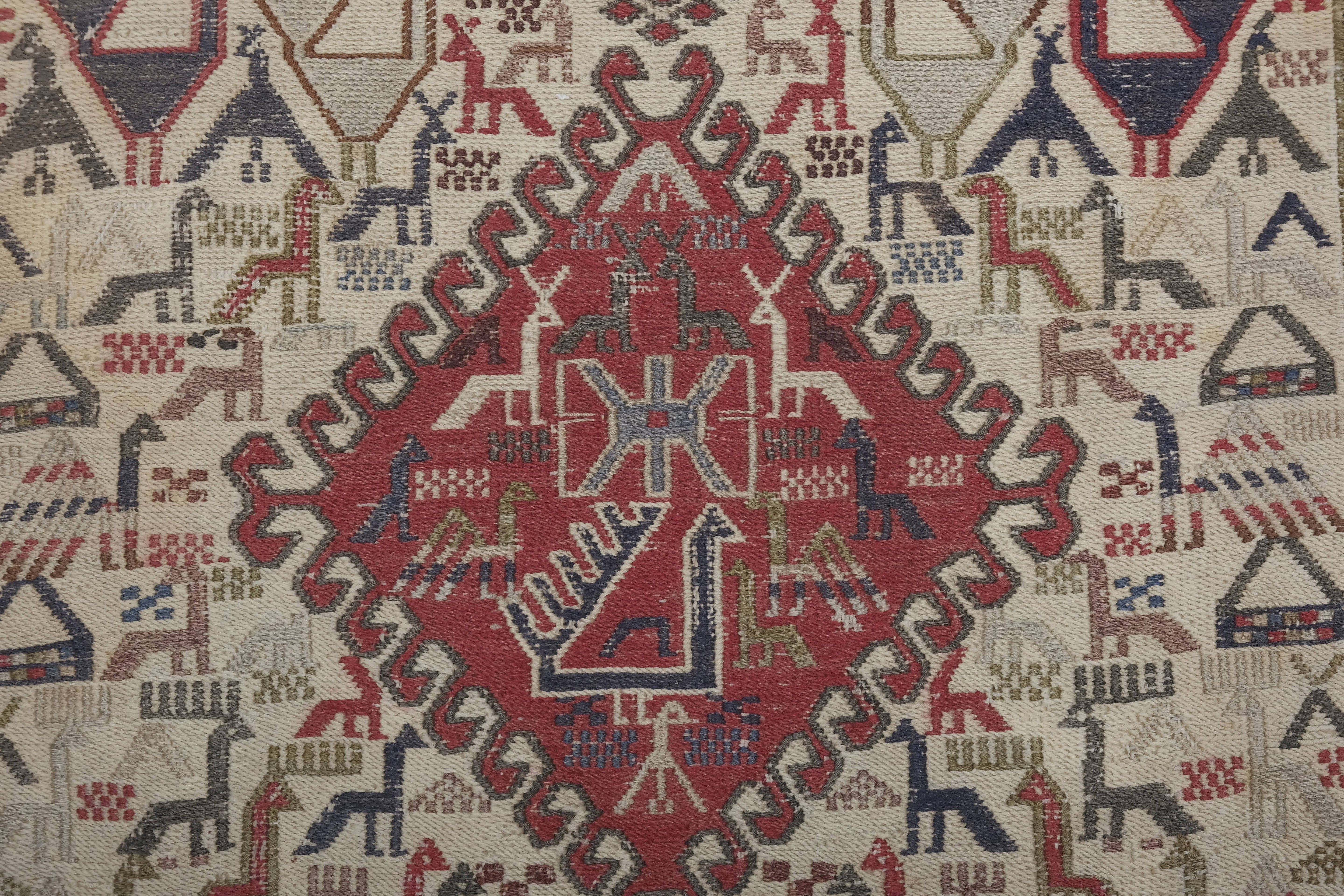 Vintage Turkish Soumac Kilim Rug 2'4'' x 6'4''