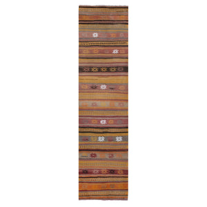 Vintage Turkish Kilim Runner 2'3'' x 8'10''