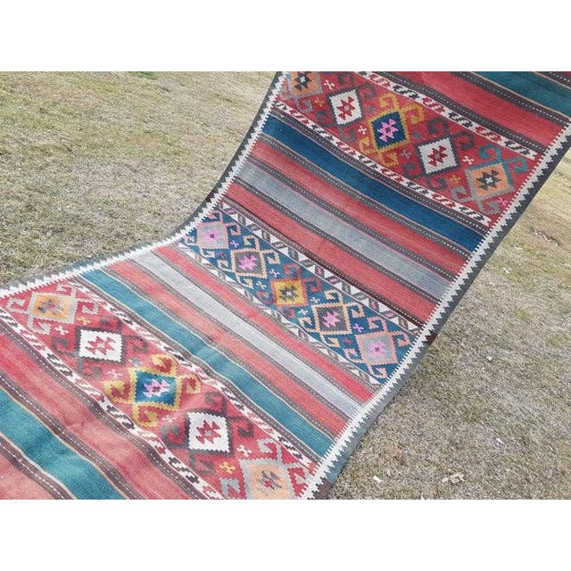 Vintage Caucasian Kilim Runner 5'1'' x 11'5''