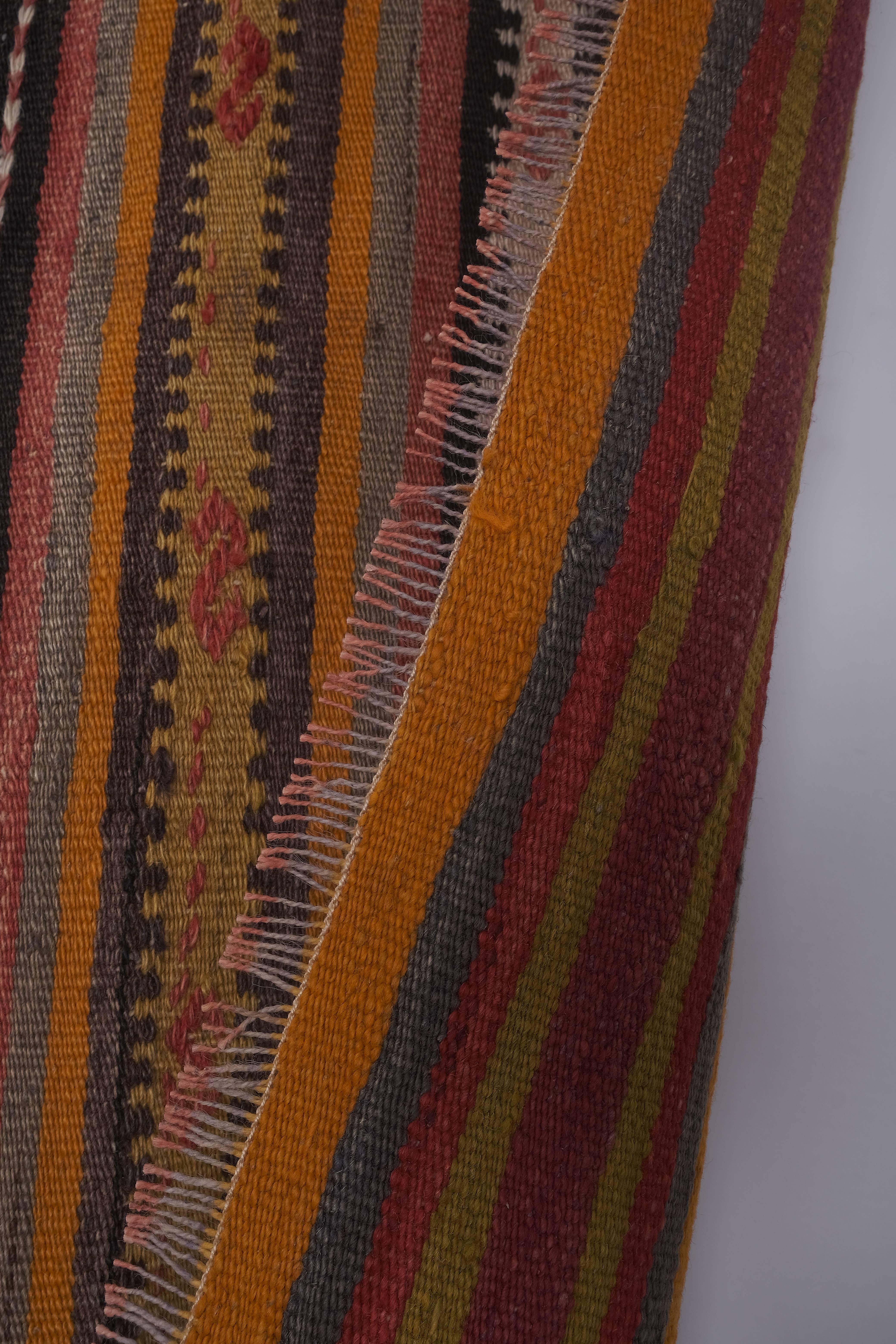 Vintage Turkish Kilim Rug 5'5'' x 12'1''