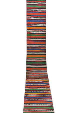 Vintage Turkish Kilim Runner 2'1'' x 21'3''