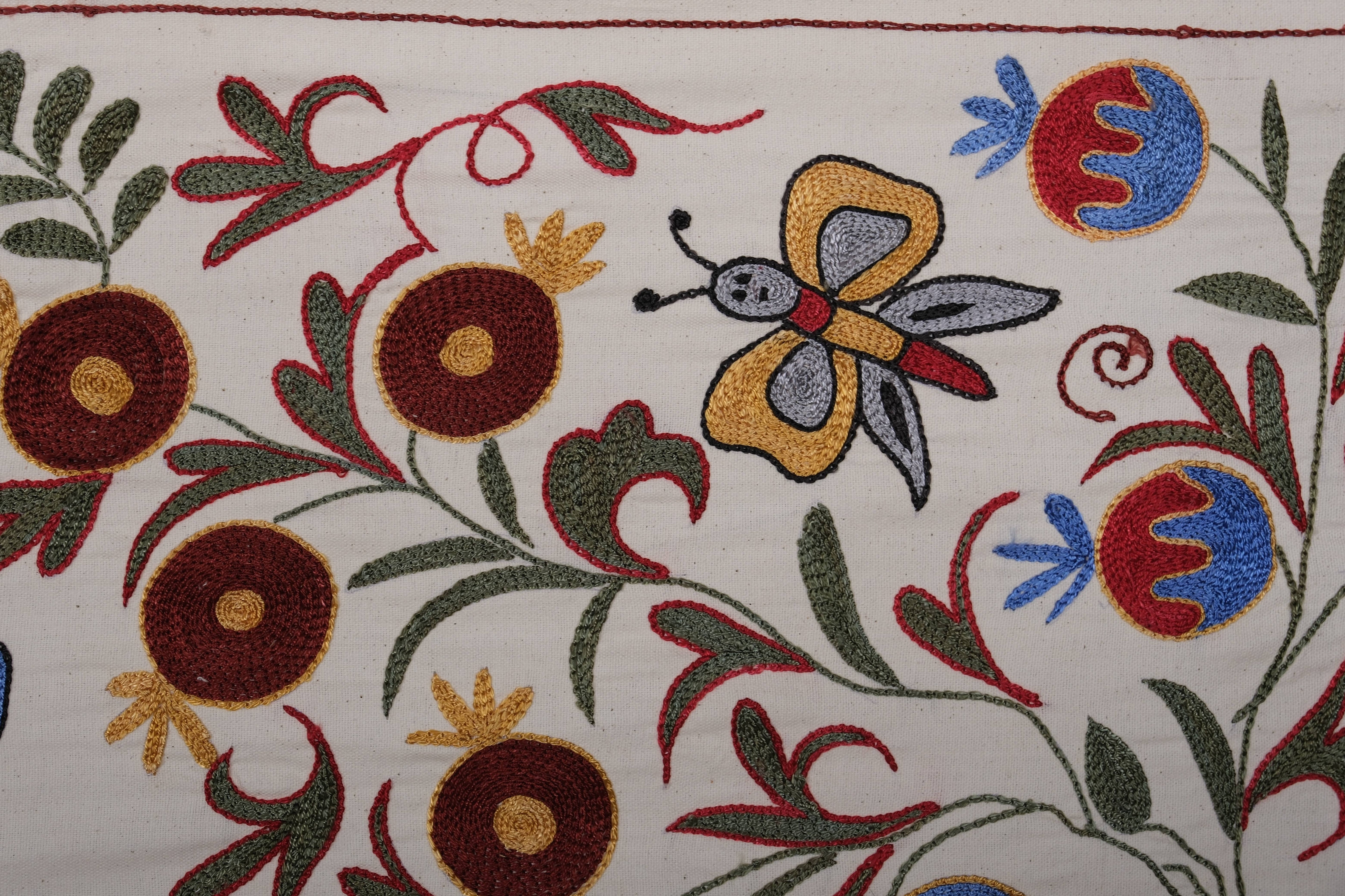 Hand-Embroidered Suzani Table Runner 1'8'' x 6'1''