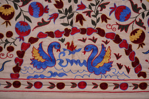 Bird Suzani Wall Hanging & Bedspread | 3'5'' x 6'1''