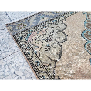 Vintage Turkish Anatolian Oushak Runner 3'8'' x 12'9''