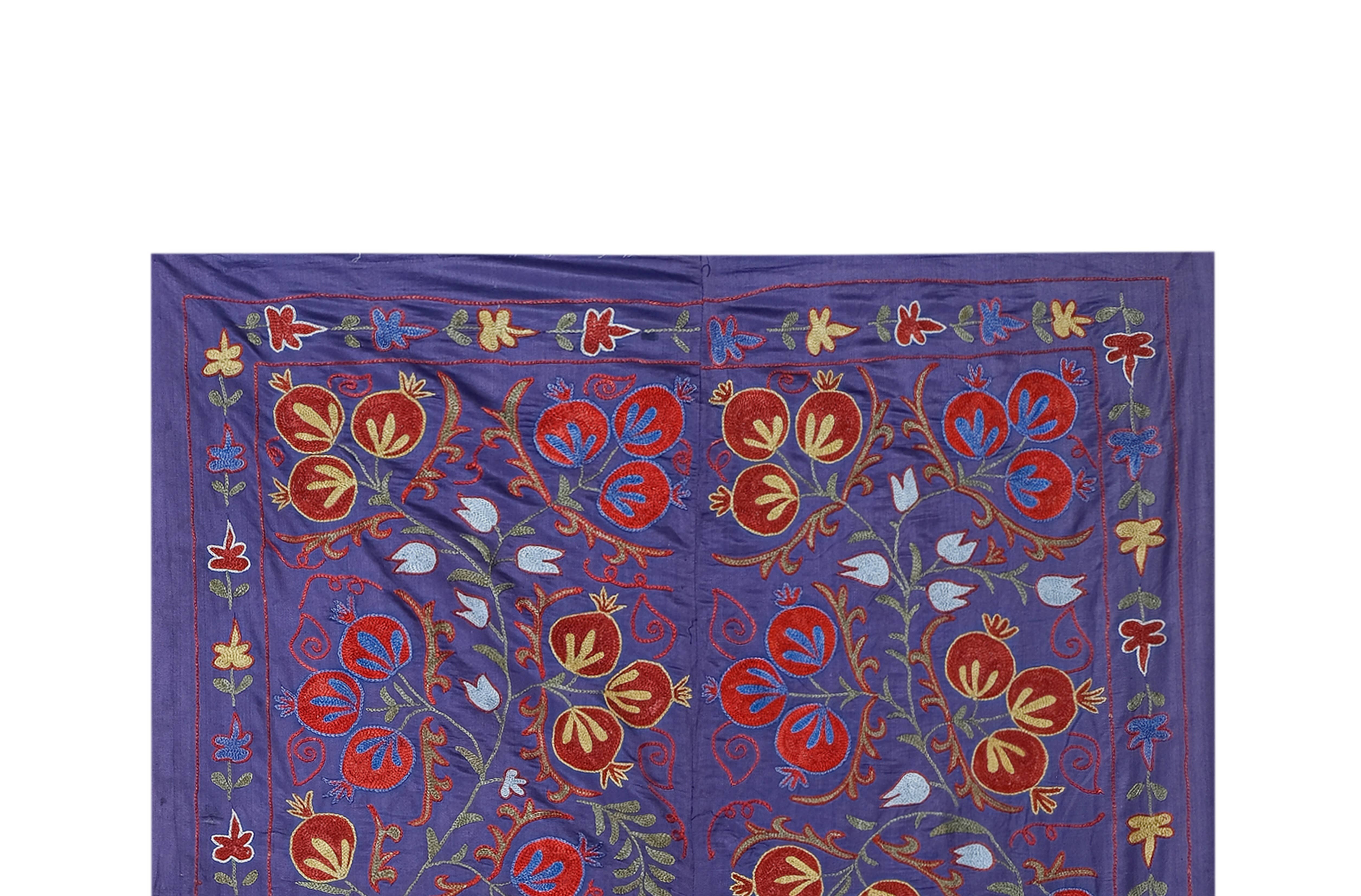 Silk Suzani Wall Hanging & Bedspread | 3'5'' x 6'4''
