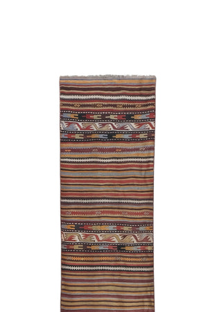 Vintage Turkish Kilim Runner 2'5'' x 25'4''