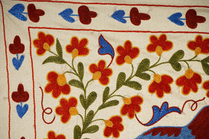 Bird Suzani Wall Hanging & Tablecloth | 18'' x 38''