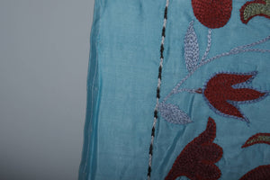 Hand-Embroidered Suzani Wall Hanging & Bedspread 1'9'' x 6'3''