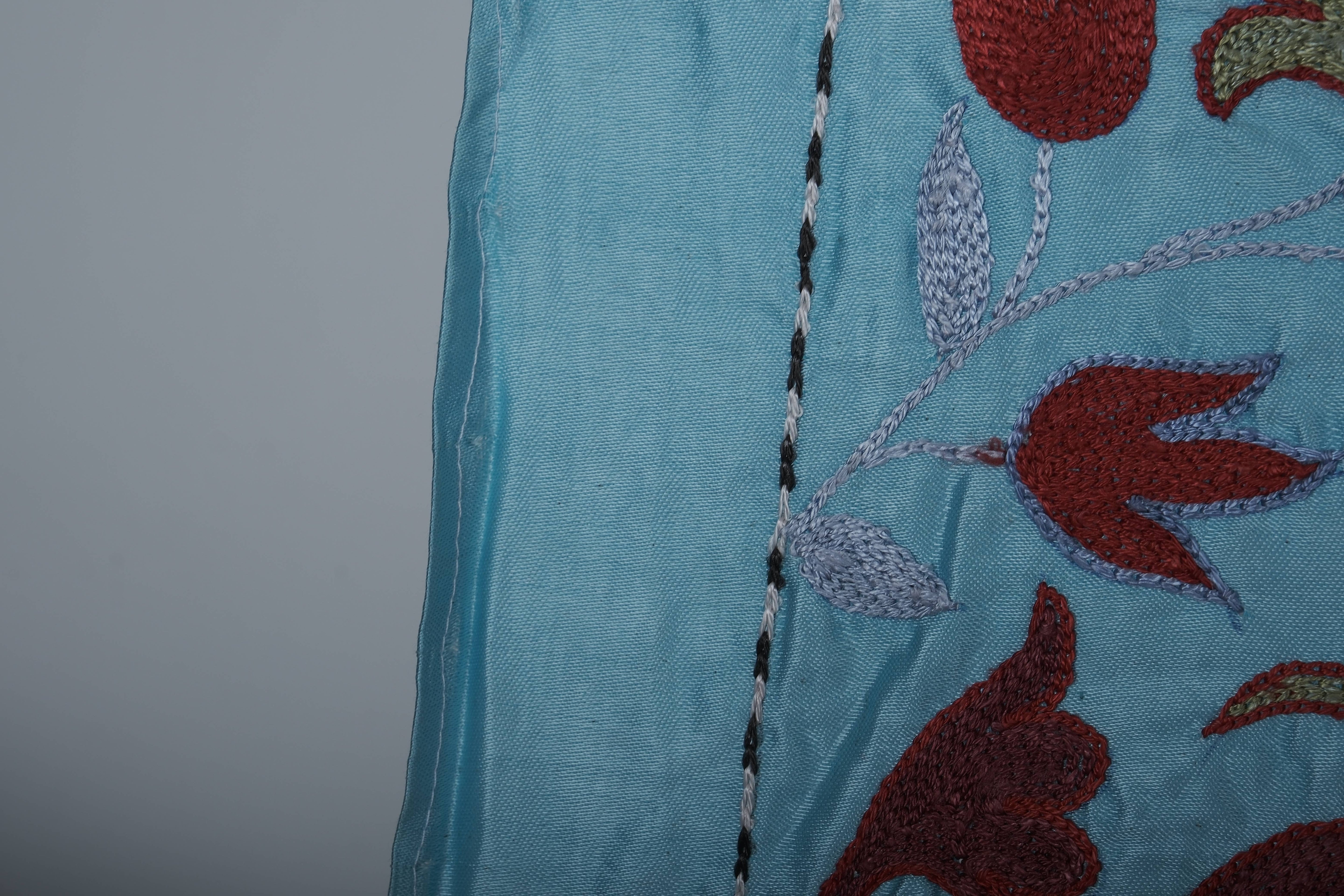Hand-Embroidered Suzani Wall Hanging & Bedspread 1'9'' x 6'3''
