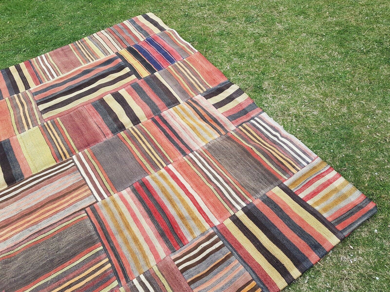 Vintage Turkish Patchwork Kilim Rug 7'1'' x 9'10''