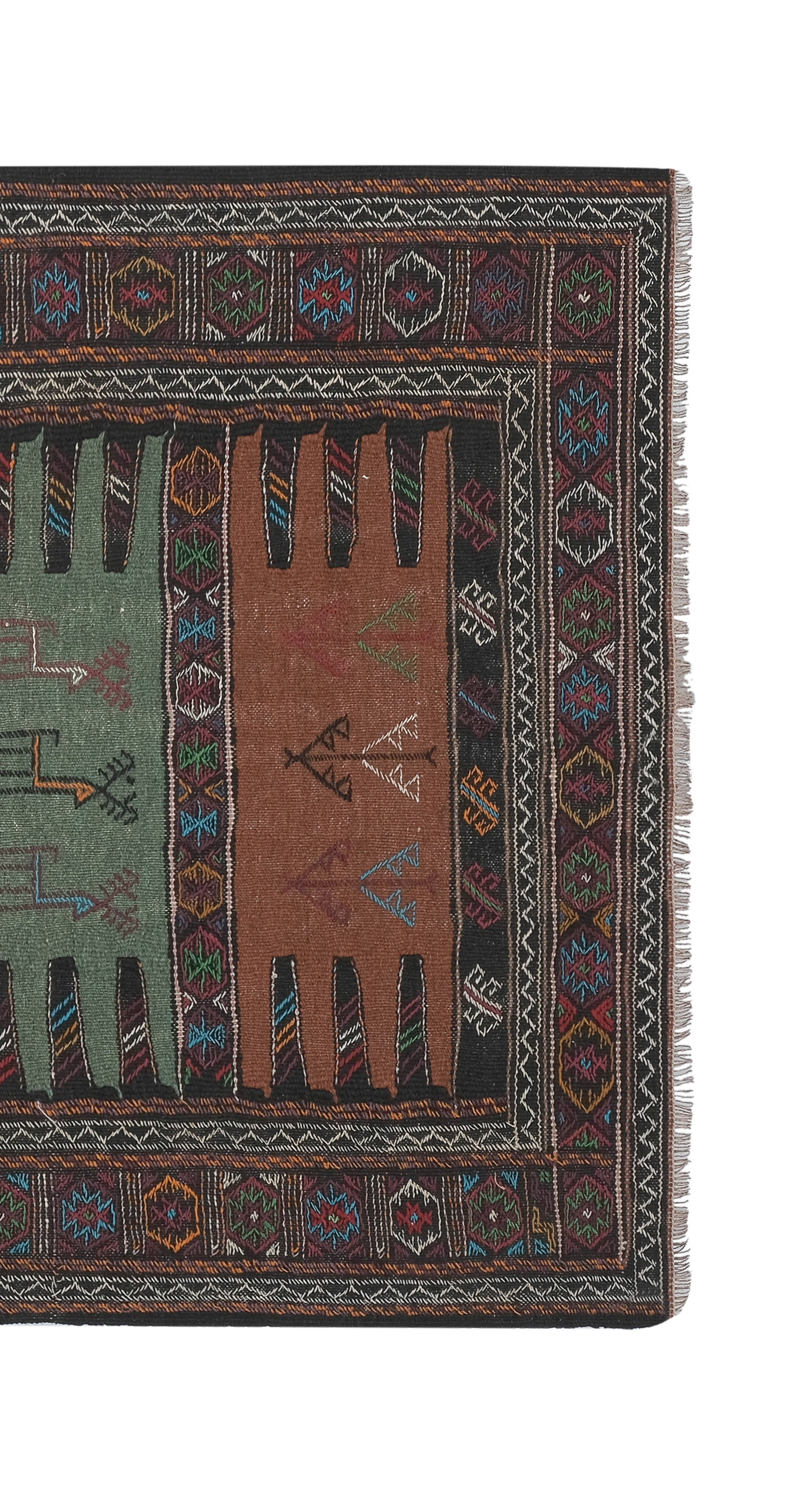 Vintage Turkish Soumac Kilim Rug 3'4'' x 5'4''