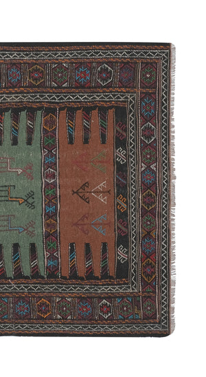 Vintage Turkish Soumac Kilim Rug 3'4'' x 5'4''