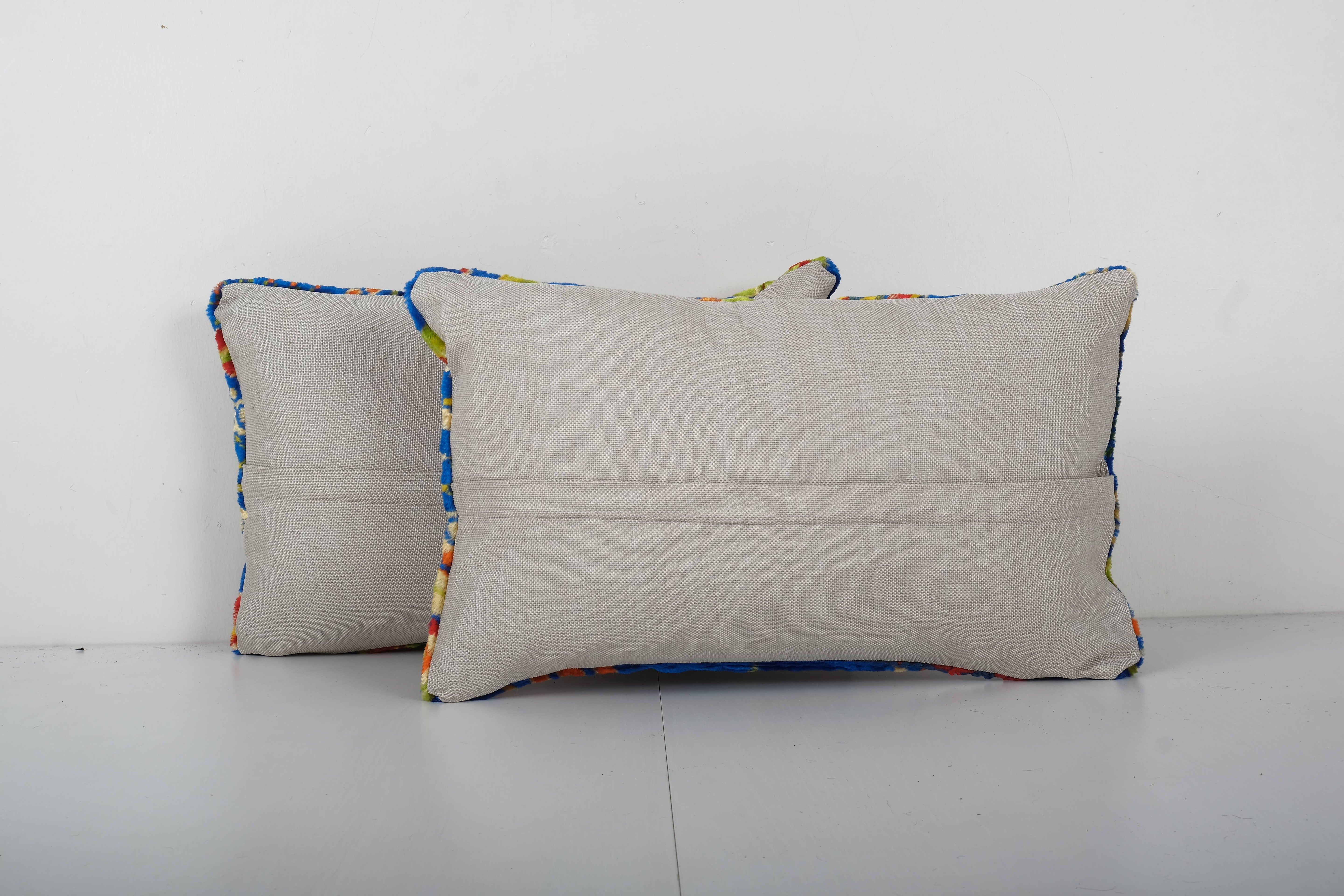 Silk Ikat Velvet Pillow Cover Set of 2 | 12'' x 19''
