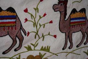Camel Silk Suzani Wall Hanging & Bedspread 1'8'' x 6'3''