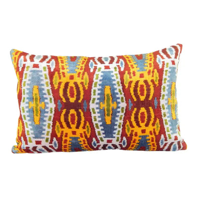 Silk Ikat Velvet Pillow Cover | 16'' x 24''