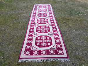 Vintage Kurdish Runner Rug 3'4'' x 12'2''
